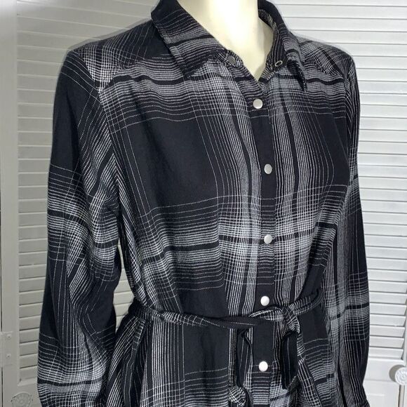 Maurices Plaid Belted Shirt Dress Women’s Size XXL - Picture 3 of 16